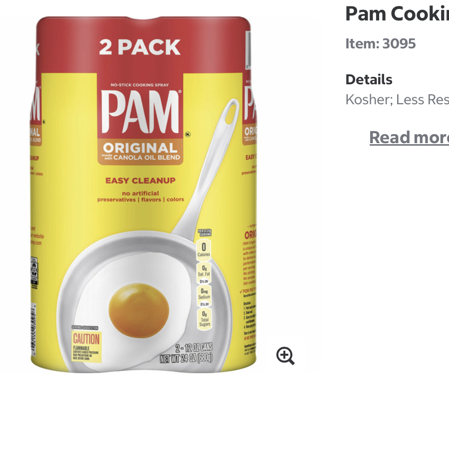 Spray de Cuisson Pam